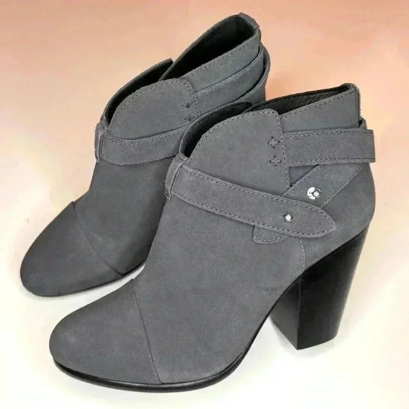 Rag & Bone Women’s Harrow Dark Grey Suede Booties Ankle Boots Size-37 - Picture 5 of 11